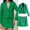 Klkxmyt Za Two Piece Set Women Suit 2022 Office Texture Cropped Blazer Jacket High-Waisted Mini Skirt Sets Woman Outfit
