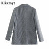 Klkxmyt Za Women Suits With Skirt Sets 2022 Houndstooth Office Single Button Blazer 2 Piece Set Mini Skirt Woman Suit
