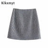 Klkxmyt Za Women Suits With Skirt Sets 2022 Houndstooth Office Single Button Blazer 2 Piece Set Mini Skirt Woman Suit