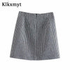 Klkxmyt Za Women Suits With Skirt Sets 2022 Houndstooth Office Single Button Blazer 2 Piece Set Mini Skirt Woman Suit