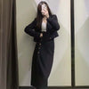 Klkxmyt Za Women Suits With Skirt Sets 2023 Metal Button Office Cropped Casual Blazers Coat Midi Skirt Set Woman Suit