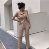 Knitted Cardigan Two Piece Sets Women Slim Sweater Suits Casual Solid Tops Female Fleece Pants Suits Streetwear Outfits