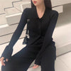 Knitted Cardigan Two Piece Sets Women Slim Sweater Suits Casual Solid Tops Female Fleece Pants Suits Streetwear Outfits