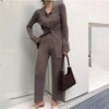 Knitted Cardigan Two Piece Sets Women Slim Sweater Suits Casual Solid Tops Female Fleece Pants Suits Streetwear Outfits