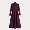 Knitted Elegant Women Sweater Dress Autumn Winter Thick Warm Long Midi Dress Elgant Solid Office Ladies A Line Sweater Dresses