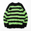 Knitted Striped Sweaters Women Hollow Out Hole Broken Sweater Autumn Jumper Loose Oversized Pullover Harajuku Streetwear