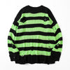 Knitted Striped Sweaters Women Hollow Out Hole Broken Sweater Autumn Jumper Loose Oversized Pullover Harajuku Streetwear