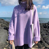 Knitted Turtleneck Sweater Women Autumn Oversized Loose Long Sleeve Pullover Female Casual Solid Knitwear Jumper Pull Femme 2023