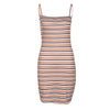 Sexy Backless Bow Tie Bandage Bodycon Dress Women 2022 Summer Strap Sleeveless Striped Mini Tunic Beachwear Vestidos
