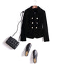 Autumn Winter Women's Blazers Long Sleeve Golden Button Slim Lady Velvet Jackets and Coats Black Wine Red M-2XL