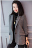 Autumn Winter Women's Wo Blazer Jacket Ladies High Quality Plaid Suit Jacket Vintage Work Plaid Blazers Women