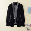 2022 Black Blue Velvet Blazer Jacket Women Spring Autumn Golden Button Elegant Vlevet Jackets Office Lady Blazers Coat