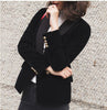 2022 Spring  Black Velvet Blazer Women Slim Golden Button Slim Long Sleeve Casual Blazers and Jackets with Pockets