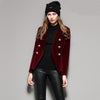KoHuiJoo 2023 Spring Autumn Women's Blazers Long Sleeve Golden Button Slim Lady Velvet Jackets and Coats Black Wine Red