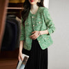 KoHuiJoo  Green Blue Autumn Coat Women Korean Style Solid Formal Short Long Sleeve Tweed Woolen Jacket Plus Size Ladies Coat