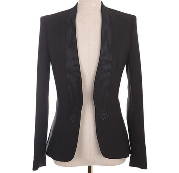 S-4XL Women Classic Blazers and Jackets Black White V Neck Pleated PatchworK Korean Plus Size Blazer Female Plus Size