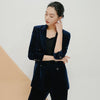 Spring Autumn Korean Women Velvet Blazer Black Blue Green Wine red Plus Size Ladies Office Blazers Double Breased 3XL