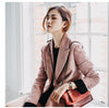 Spring Autumn Pink Corduroy Blazer Women Button Double Breasted Slim Suit Blazers and Jackets Casual Office Blazers