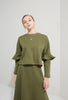 Women's Ruffle Sleeve Short Top Skirt Two Piece Set