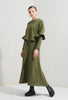 Women's Ruffle Sleeve Short Top Skirt Two Piece Set