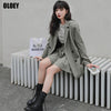 Korea 2022 Autumn Women Net Red Fried Street Suit Suit Female Office Pleated Skirt Two-Piece Girl College Style Coat