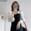 Korea Chic Fenimine Vestidos Women Patchwork Square Neck Elegant Office Lady Solid Black Dress