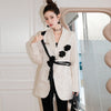 Korean Autumn  Blazer Designer Trend Chic Dark Flower Clothing Decoration Lace Casual Woman 2023 Collection