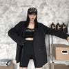 Korean Black Suit Blazers Outerwear Long Sleeve Women Double Breasted Thin Suit Coat 2022 Casual Office Spring Clothes Women