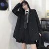 Korean Black Suit Blazers Outerwear Long Sleeve Women Double Breasted Thin Suit Coat 2022 Casual Office Spring Clothes Women