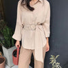 Korean Casual Loose Autumn Top And Blouse 2022 New Fashion Turn-down Collar Long Shirt Long Sleeve Solid Blouse With Belt