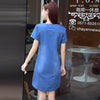 Korean Denim dress for women 2022 New Summer Casual Jeans Dress With button Pocket Sexy Denim Mini Dress Plus size 3XL A1425