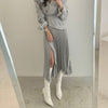 Korean Elegant Blazer Suits Women Minimalist Blazer Coats + High Waist Pleated Skirt Outfits Woman Office Skirts Suits