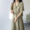 Korean Elegant Ol 2 Pcs Skirt Sets Single Breasted Short Sleeve Blazers + High Waist Folds A Line Skirts Solid Women Suit