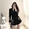 Korean Elegant Casual Slim Spring Autumn Women 2 Pieces Set Long Sleeve Pocket Harajuku Blazer Shorts Pants Woman