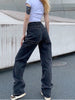 Korean Woman Jeans Loose Casual Straight Leg Highwaist Jeans Female Streetwear Spring and Autumn Trousers