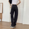Korean Woman Jeans Loose Casual Straight Leg Highwaist Jeans Female Streetwear Spring and Autumn Trousers