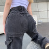 Korean Woman Jeans Loose Casual Straight Leg Highwaist Jeans Female Streetwear Spring and Autumn Trousers