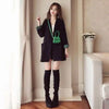 Korean Women's Blazer Black Suits Spring and Autumn Tops Office Lady Double Breasted Coat Designer  Grace
