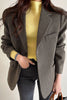 Korean Jacket Trench Coat Chic Autumn Suit Collar Plaid Design Loose And Two Long Sleeve Tweed
