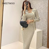 Korean Knitting 3 Pieces Set Women Knitted Sling + Cardigan and Pencil Skirts Casual Simple Office Lady Skirt Suit