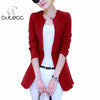 Korean  candy-colored women elegant single button blazer suit long sleeve solid casual slim femme workwear business jacket