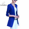 Korean  candy-colored women elegant single button blazer suit long sleeve solid casual slim femme workwear business jacket