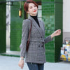 Korean Plaid Women Work Blazer Jacket 2022 Casual Double-breasted Sashes Suit Jacket Female Slim Female Blazer Outwear Plus Size
