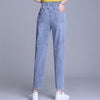 Korean Plus Size Jeans Femme Taille Haute Streetwear Loose Blue Jeans Slim Women Graphic Cute Denim Harem Pants Cowboy Woman