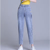 Korean Plus Size Jeans Femme Taille Haute Streetwear Loose Blue Jeans Slim Women Graphic Cute Denim Harem Pants Cowboy Woman