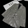 Korean Sequin Blazer Women Oversize Loose Temperament Bright Shiny Suit Blazer Coats Female Casual Outwear Woman Jacket 2023