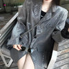 Korean Sequin Blazer Women Oversize Loose Temperament Bright Shiny Suit Blazer Coats Female Casual Outwear Woman Jacket 2023