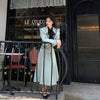 Korean Skirts Blazer Outfits Office Ladies Elegant Shorts Coats And A-line High Waist Pleated Midi Dress Suit  2 Piece Set