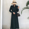 Korean Style 2022 Spring Women Blazers Solid Elegant Extra Long Double Breasted Slim Women Blazer and Jackets femme AO530