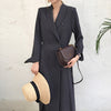 Korean Style 2022 Spring Women Blazers Solid Elegant Extra Long Double Breasted Slim Women Blazer and Jackets femme AO530